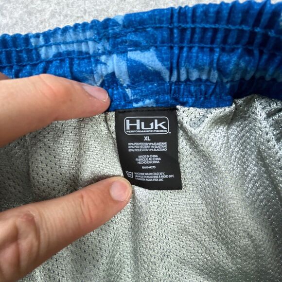 Huk Waves Volley 5.5 Board Shorts Mens Sz XL Blue Lined Drawstring Swim Trunks - Picture 11 of 13